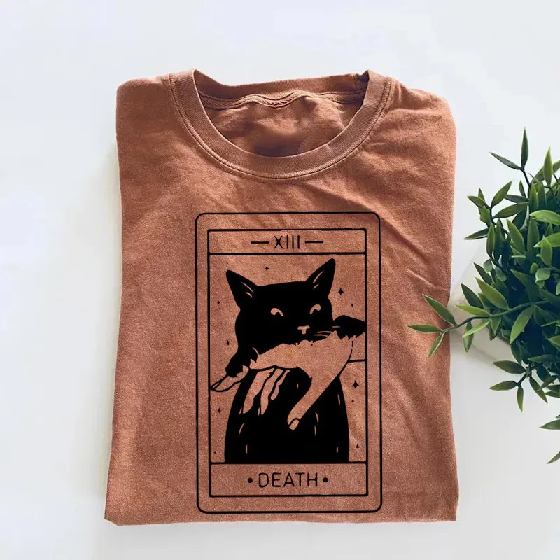 Tarot Card Black Cat T-shirt-Teevibe