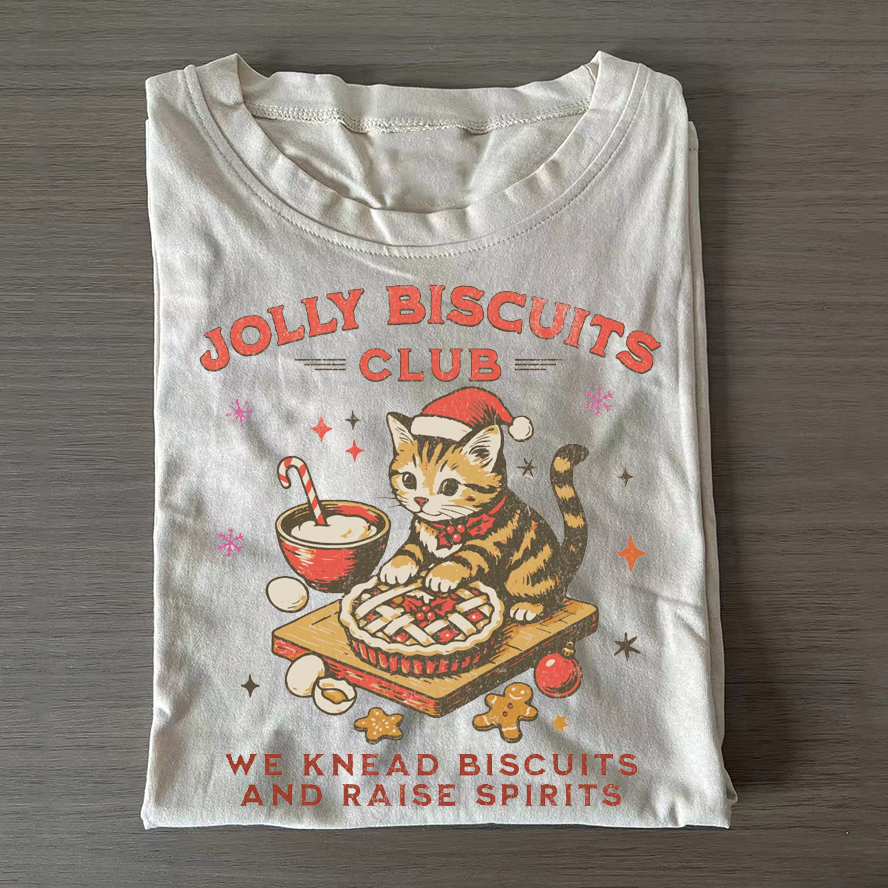 Christmas Cat Baking T-shirt-Teevibe