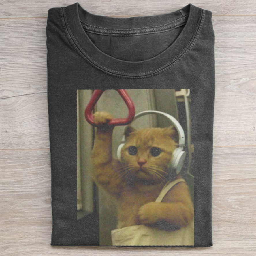 Subway Cat Meme T-shirt-Teevibe