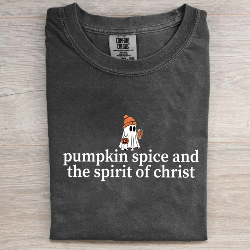 Cute Ghost Pumpkin Spice Coffee T-shirt-Teevibe