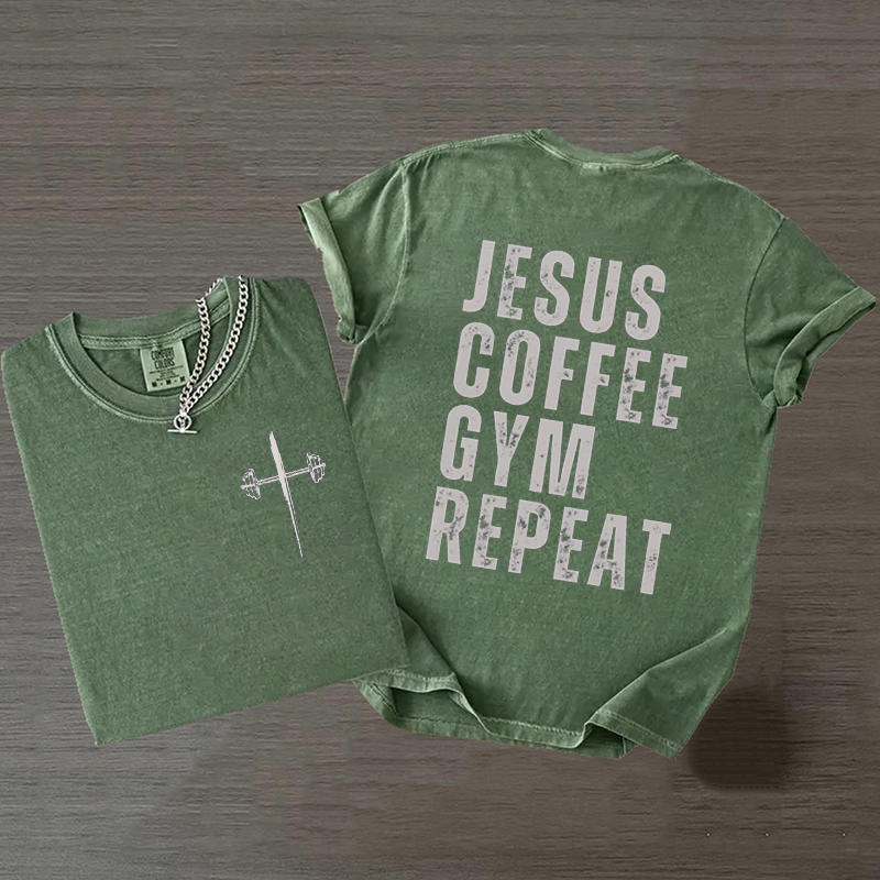 Gym Coffee Jesus T-shirt-Teevibe