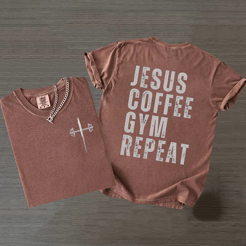 Gym Coffee Jesus T-shirt-Teevibe