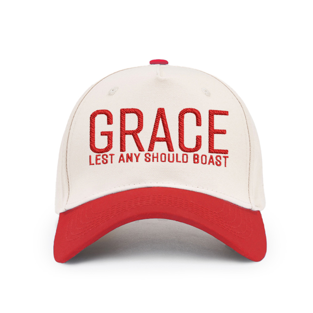 Grace Lest Any Should Boast Christian Trucker Hat-Teevibe
