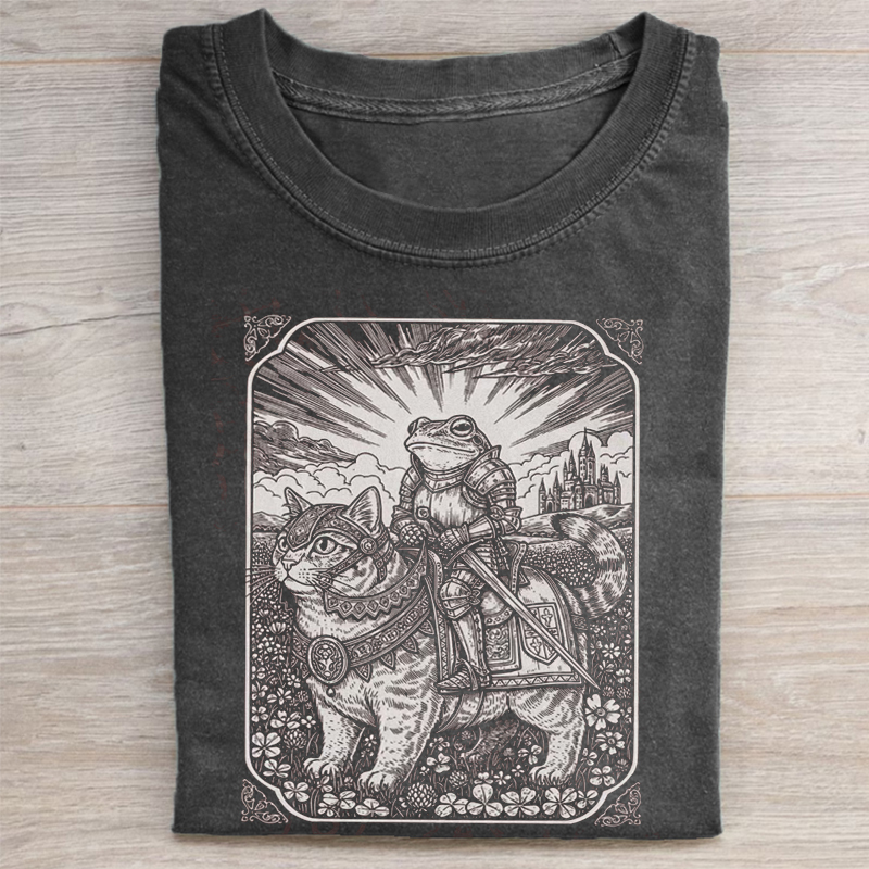 Funny Frog and Cat T-shirt-Teevibe