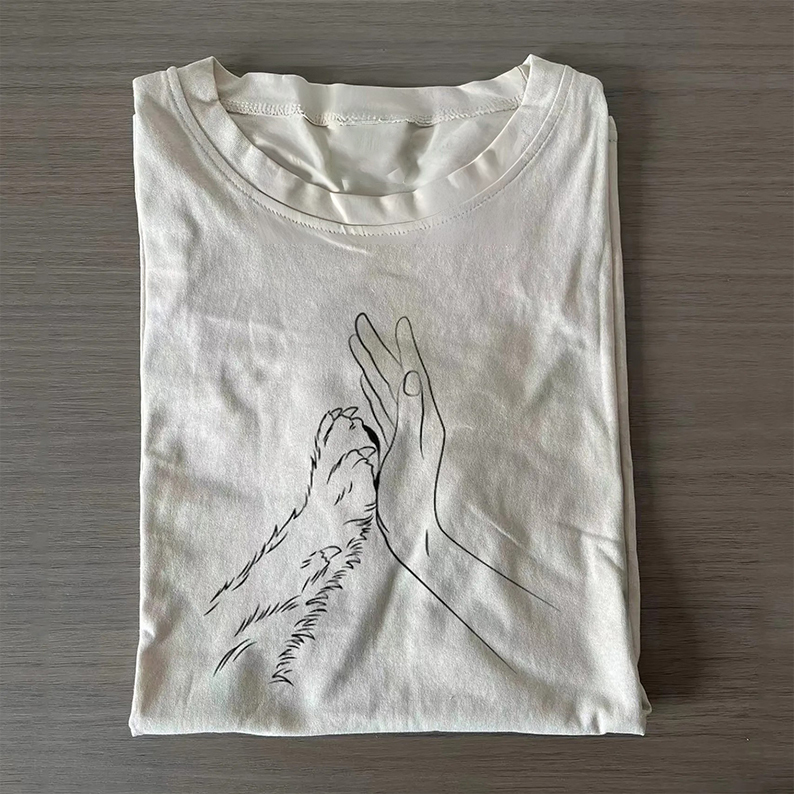 Human Hand and Paw T-Shirt-Teevibe