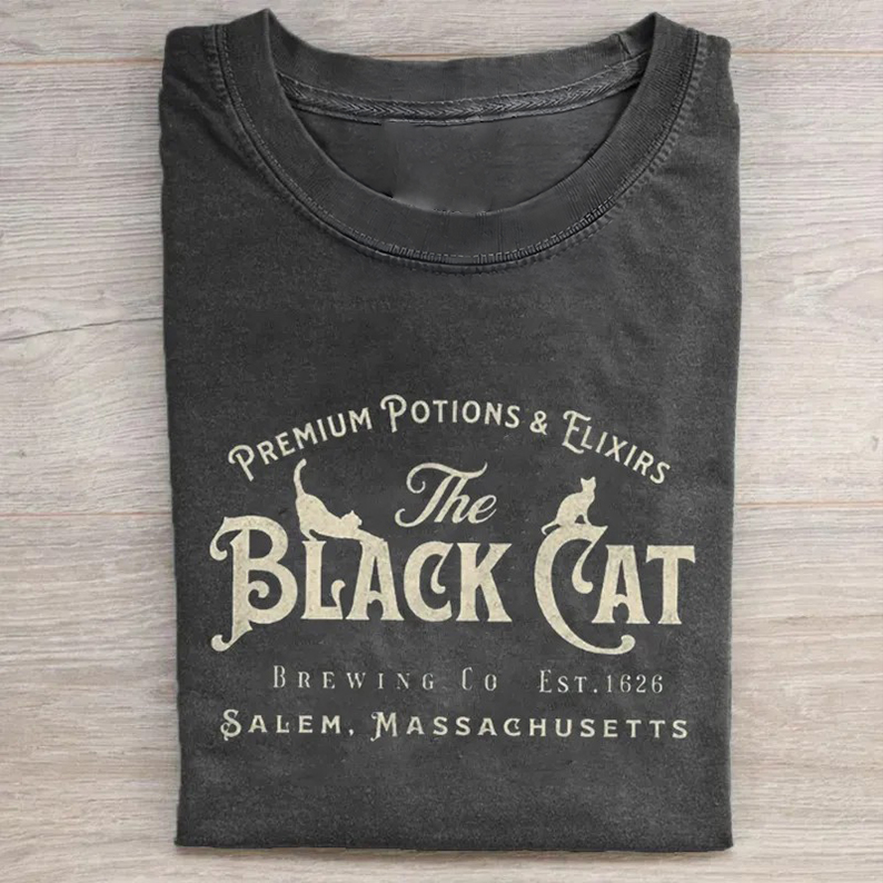Vintage Salem Black Cat T-shirt-Teevibe