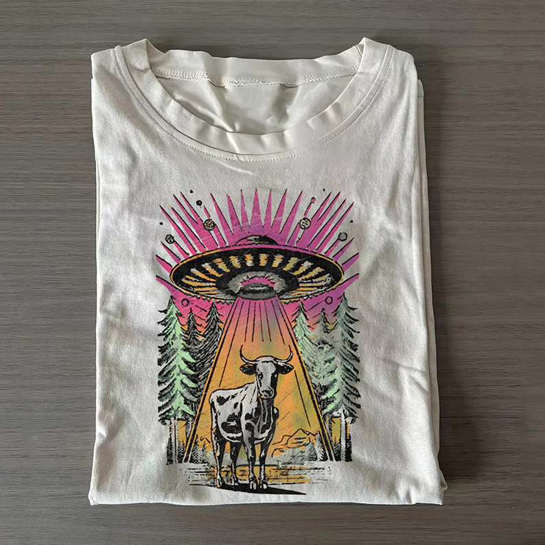 UFO Cow Abduction T-Shirt-Teevibe