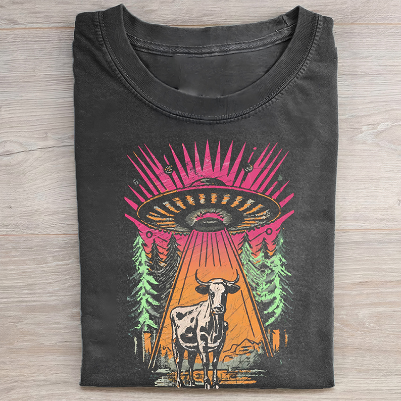 UFO Cow Abduction T-Shirt-Teevibe