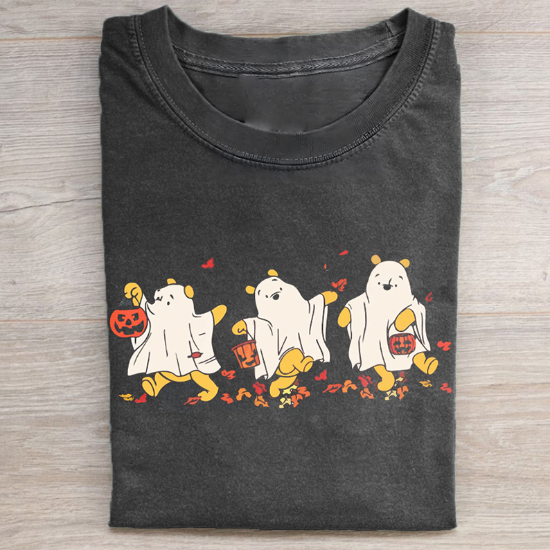 Retro Pooh Ghost Halloween T-shirt-Teevibe