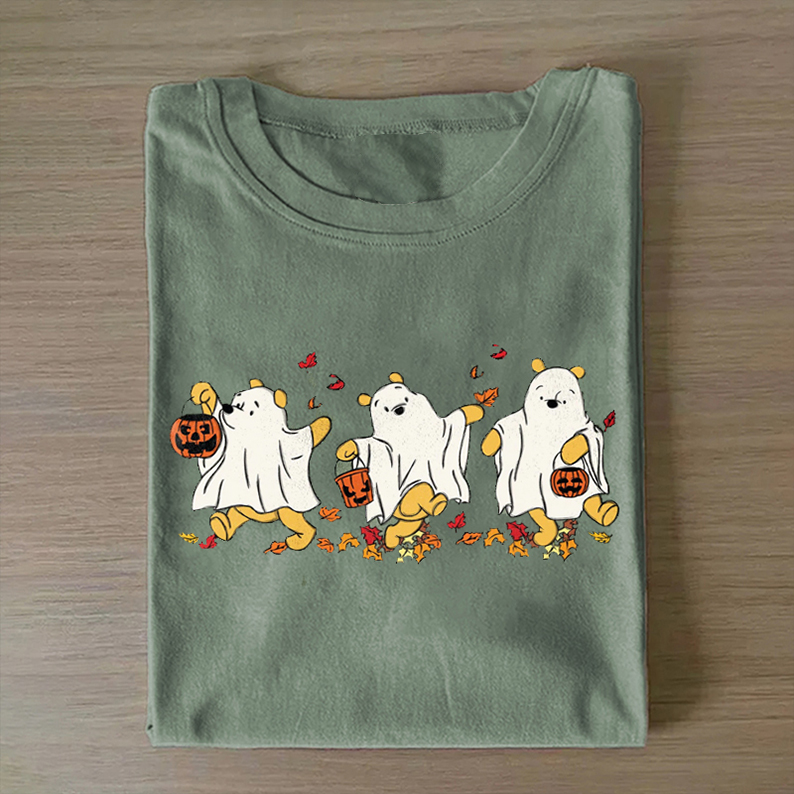 Retro Pooh Ghost Halloween T-shirt-Teevibe