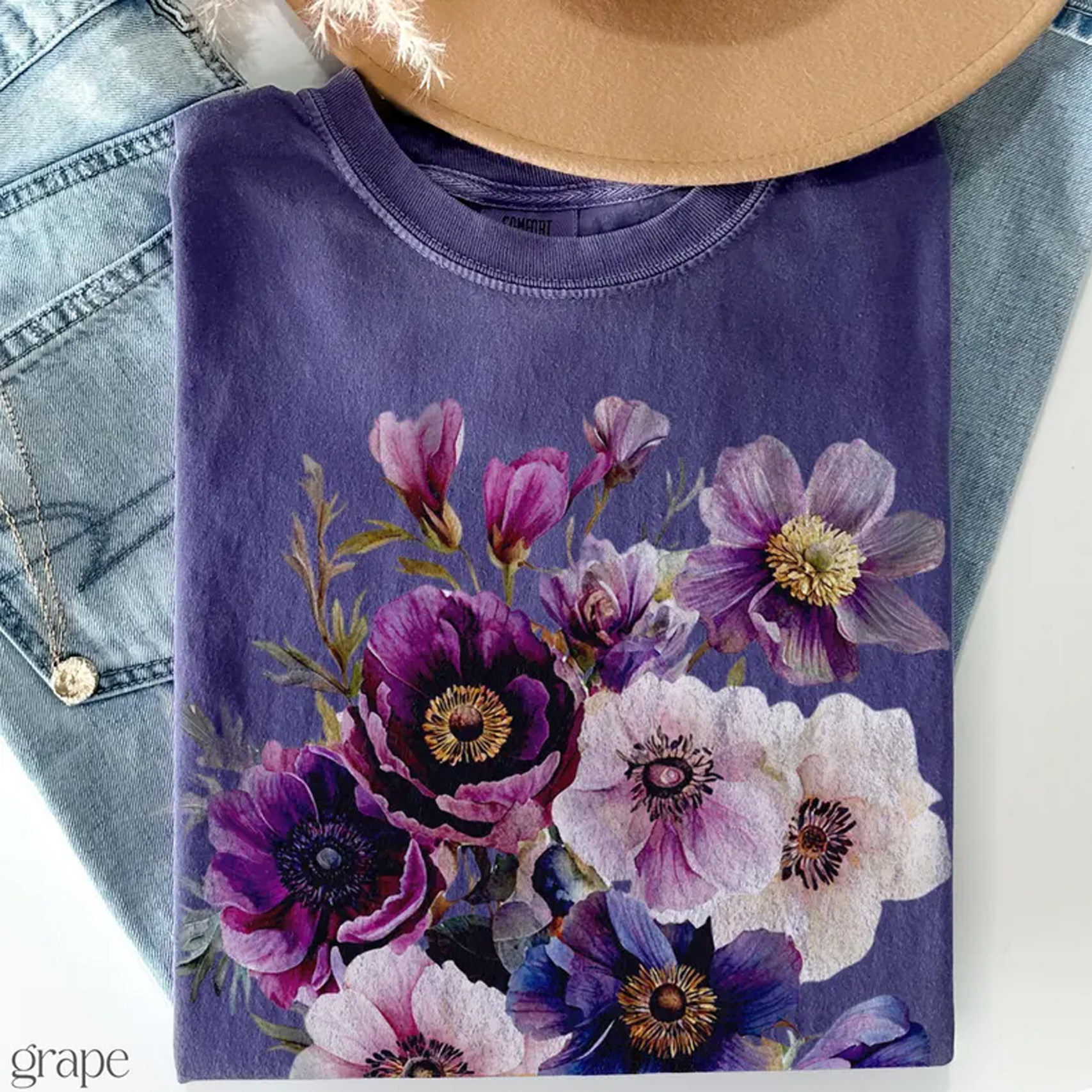 Vintage Pressed Flowers T-shirt-Teevibe