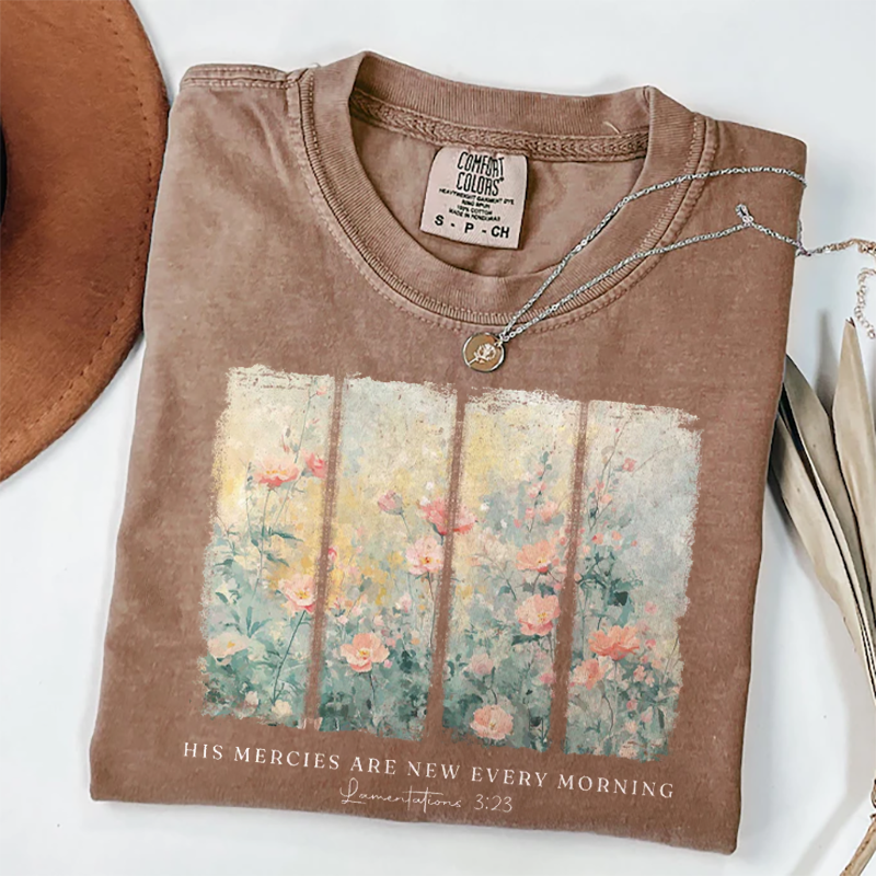 His Mercies Are New Every Morning Bible Verse T-shirt-Teevibe