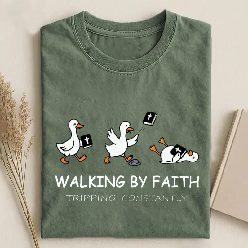 Walking By Faith Tripping Constantly T-shirt-Teevibe
