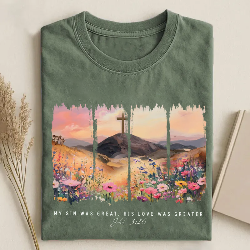 Floral Bible Verse John 3:16 T-shirt-Teevibe