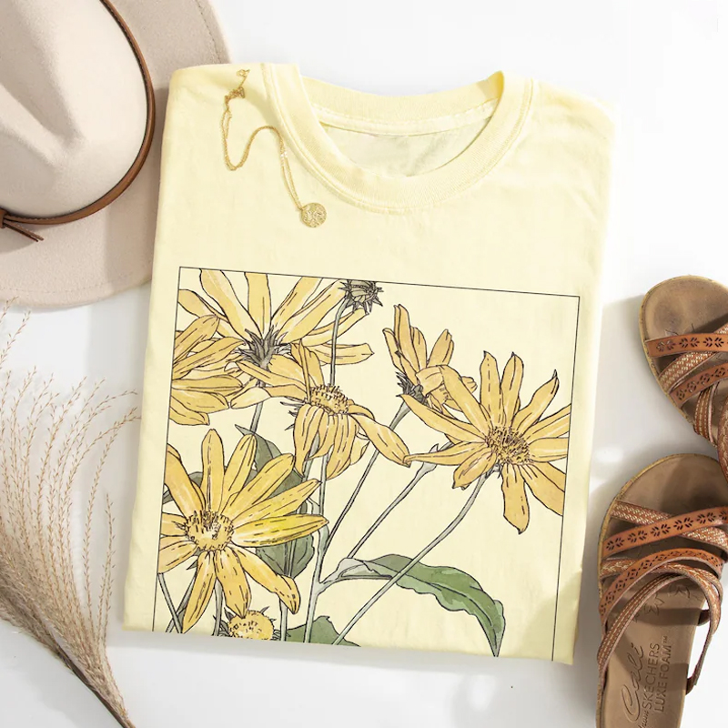Sunflowers Floral Art Lover T-shirt-Teevibe
