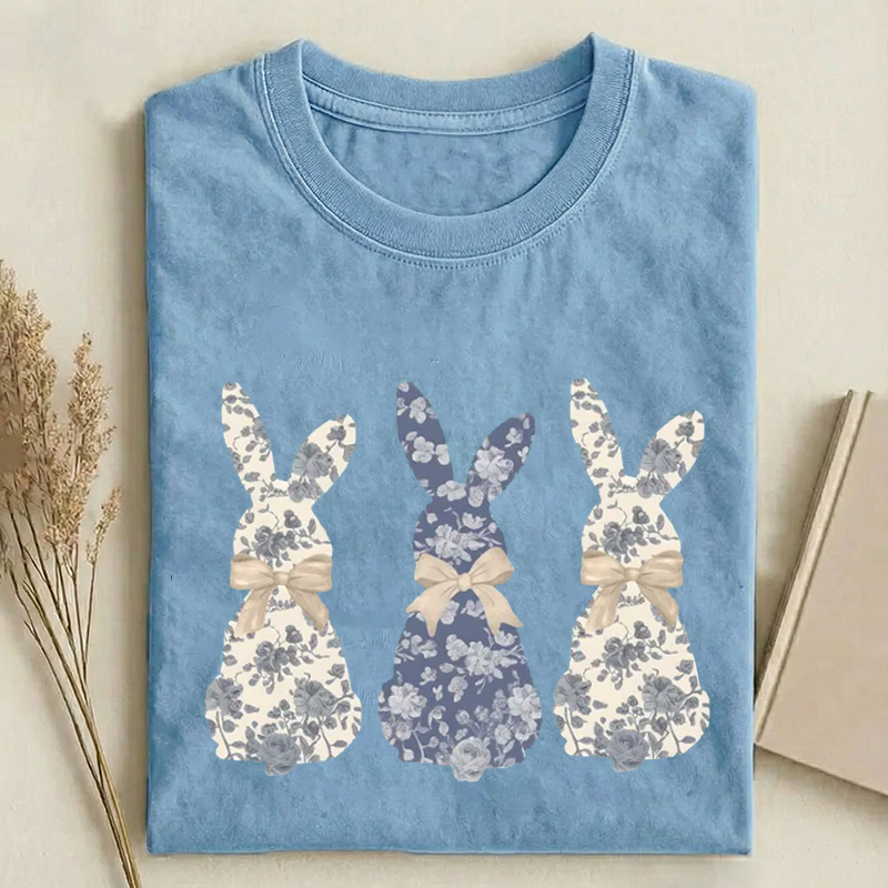 Coquette Bow Easter Bunny T-shirt-Teevibe