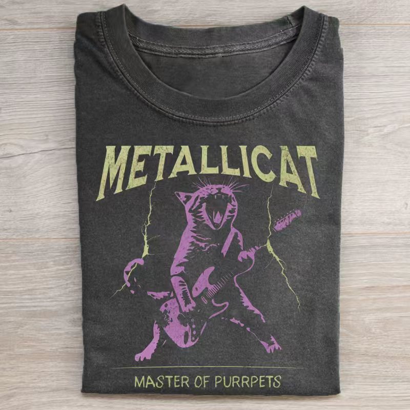 Van Gogh Black Cat T-shirt-Teevibe