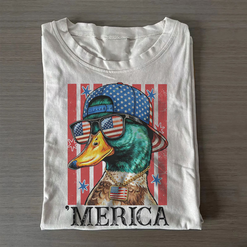 4th of July Mallard Duck T-shirt-Teevibe