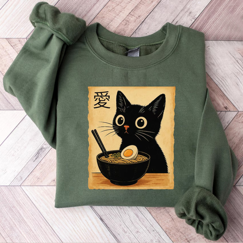 Ramen Cat Sweatshirt-Teevibe
