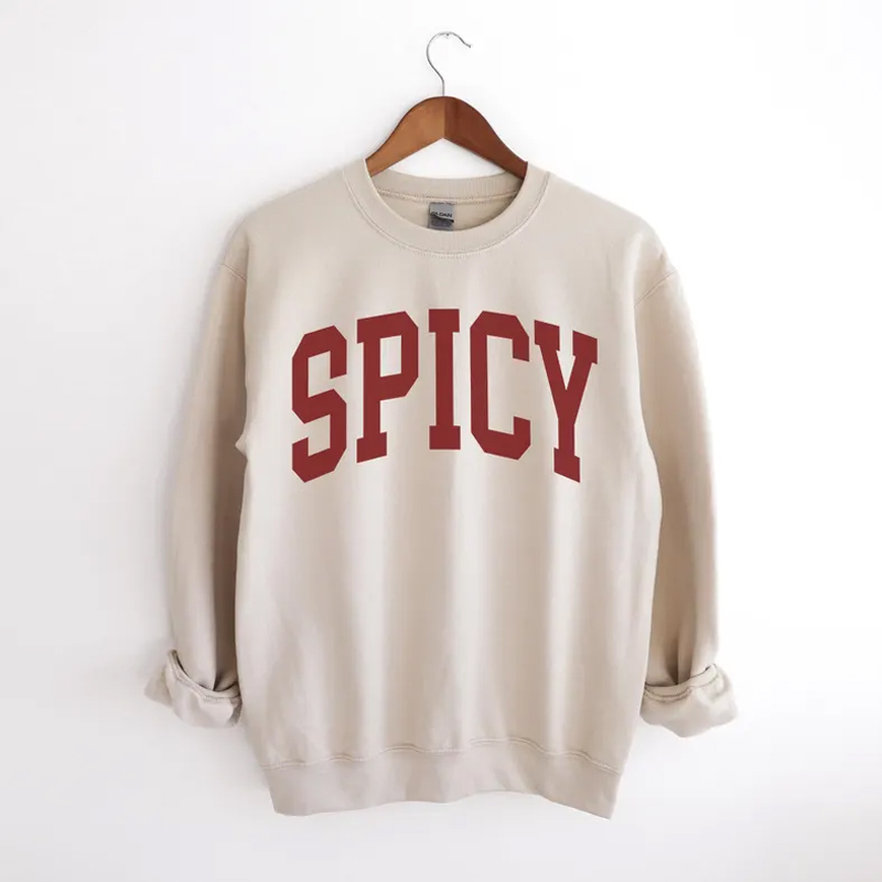 Spicy Crewneck Varsity Sweatshirt-Teevibe