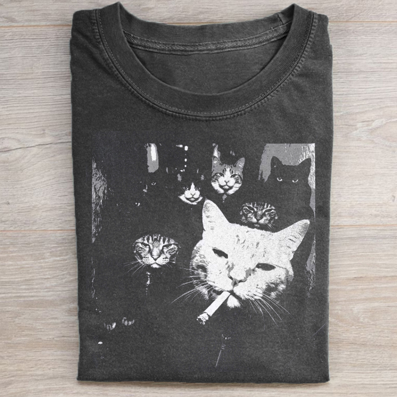 Funny Gangster Cat T-shirt-Teevibe