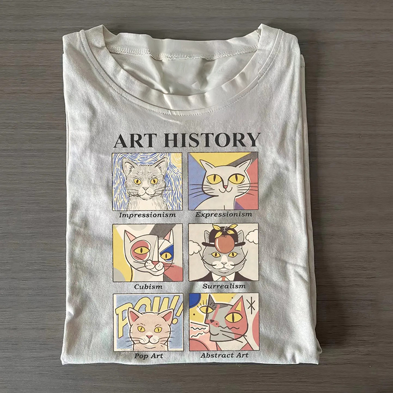 Cat Art History T-shirt-Teevibe
