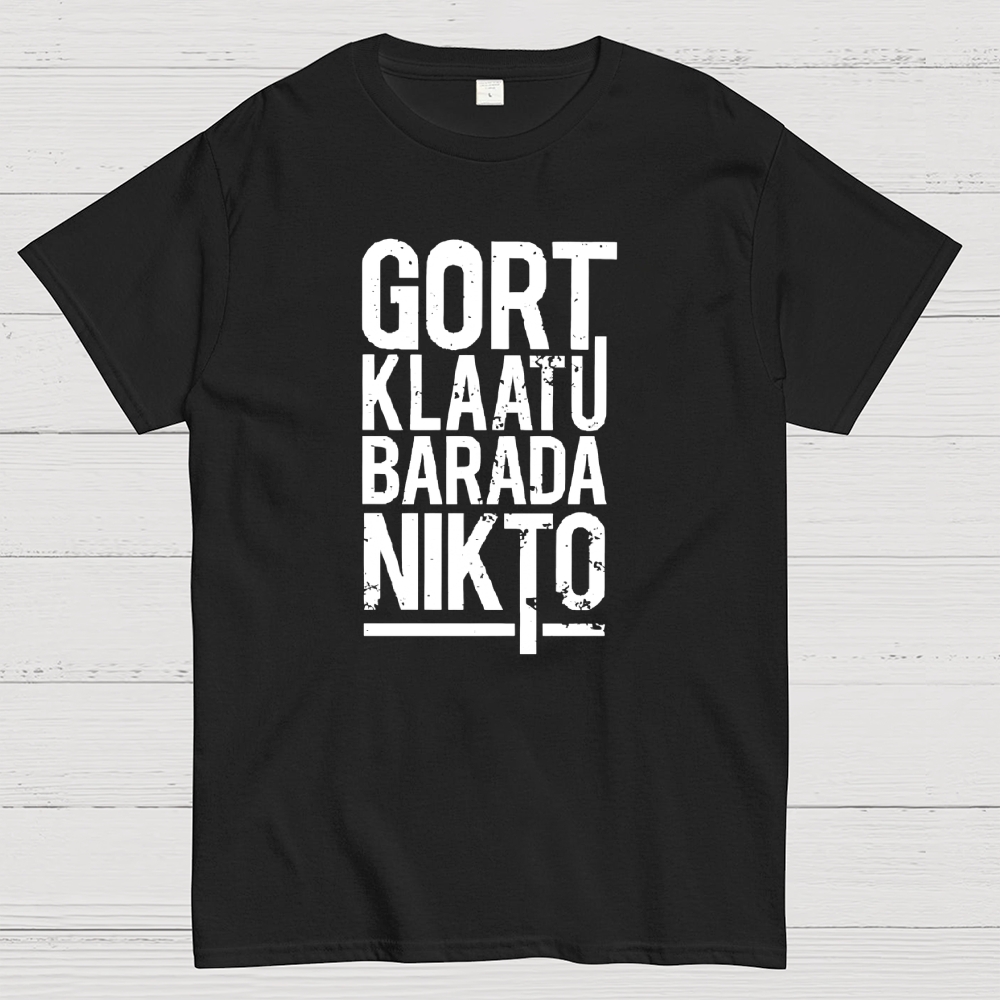 Gort Klaatu Barada Nikto Vintage Sci-Fi Graphic T-Shirt
