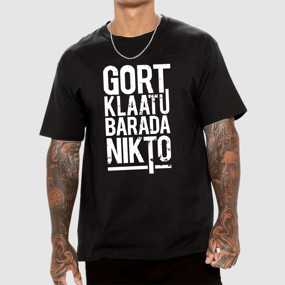 Gort Klaatu Barada Nikto Vintage Sci-Fi Graphic T-Shirt