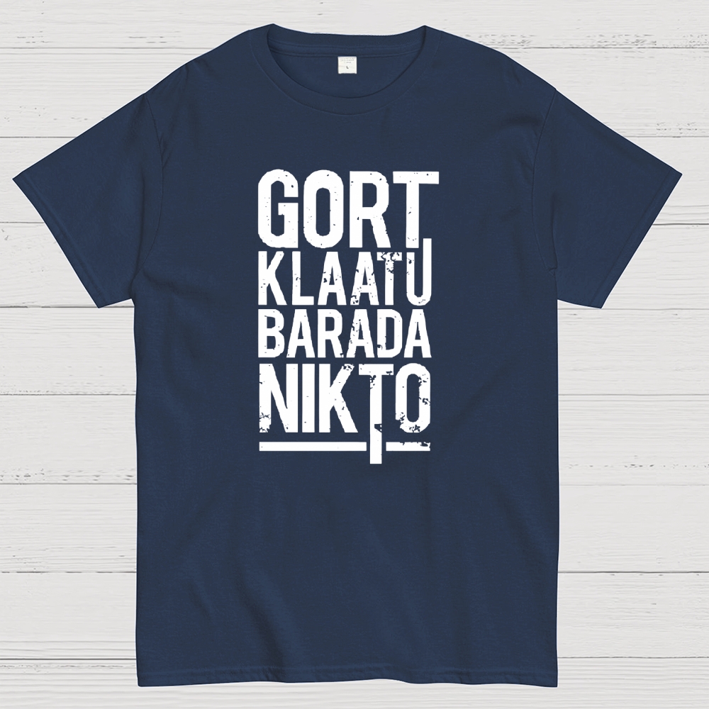 Gort Klaatu Barada Nikto Vintage Sci-Fi Graphic T-Shirt