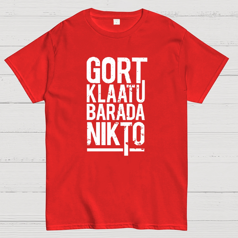 Gort Klaatu Barada Nikto Vintage Sci-Fi Graphic T-Shirt