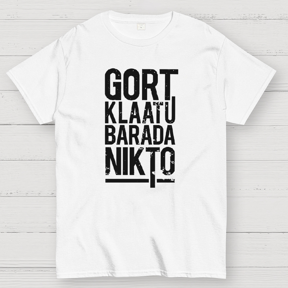 Gort Klaatu Barada Nikto Vintage Sci-Fi Graphic T-Shirt