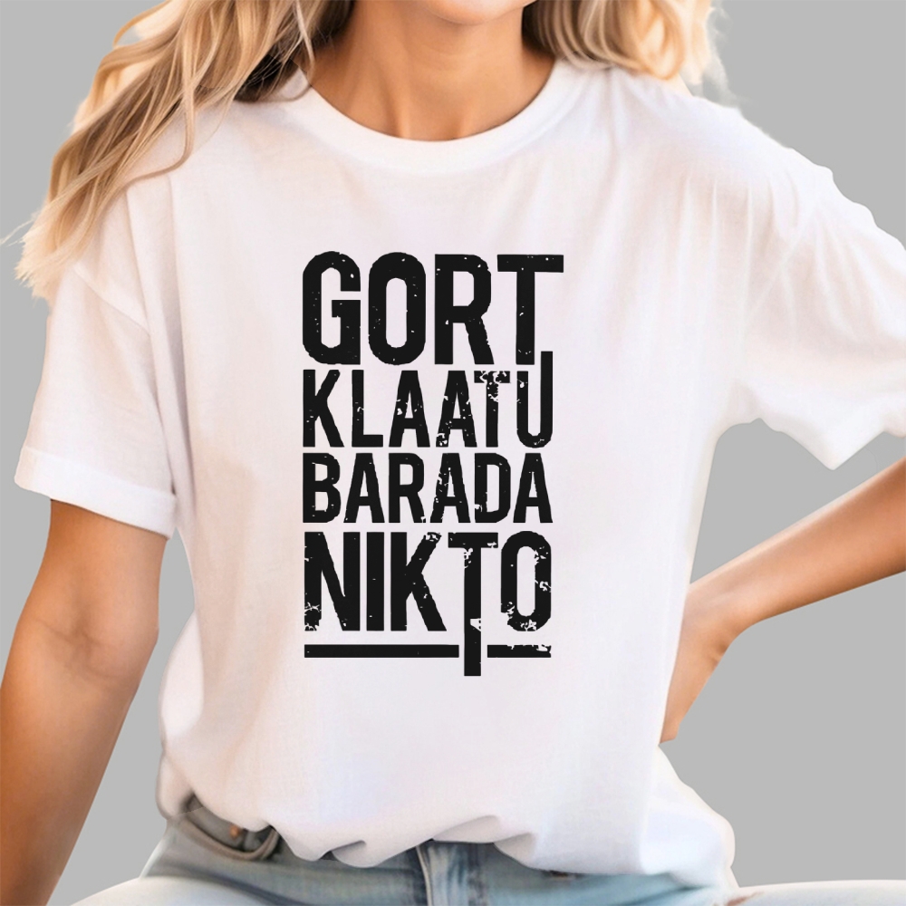 Gort Klaatu Barada Nikto Vintage Sci-Fi Graphic T-Shirt