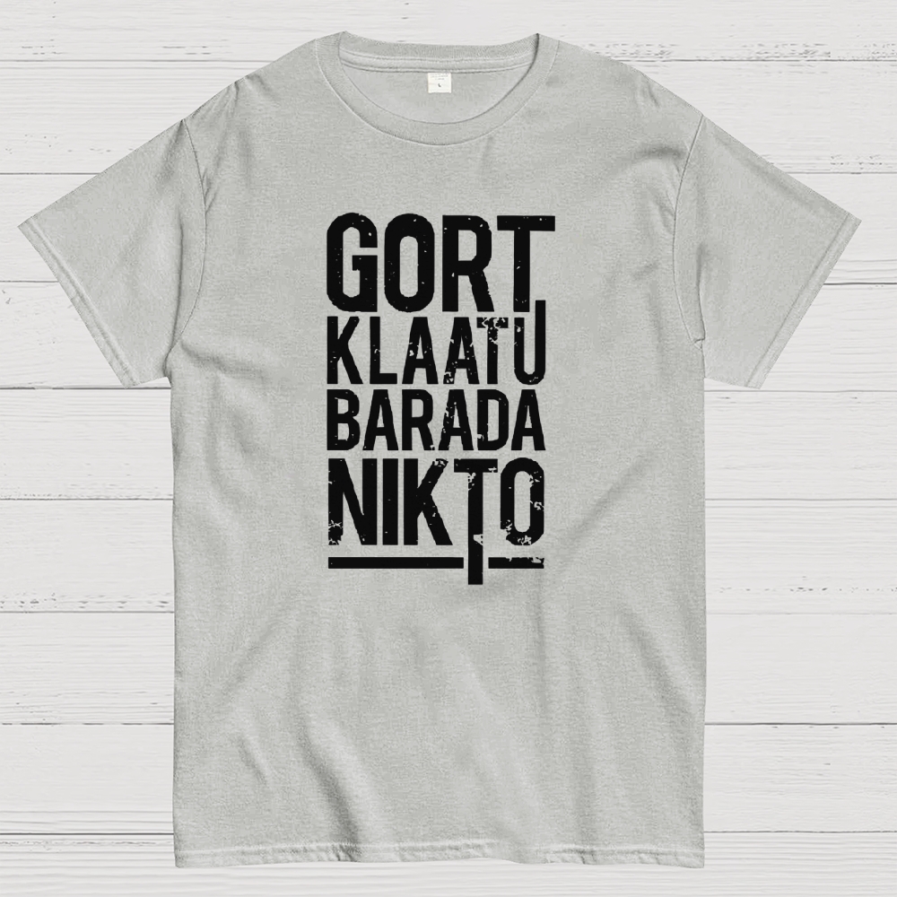 Gort Klaatu Barada Nikto Vintage Sci-Fi Graphic T-Shirt