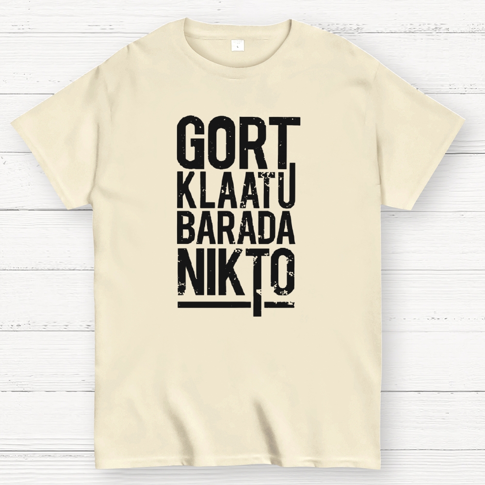 Gort Klaatu Barada Nikto Vintage Sci-Fi Graphic T-Shirt