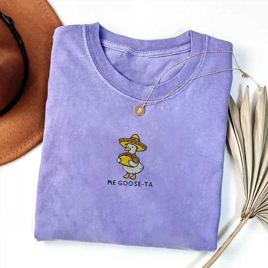 Mexican Goose Embroidered T-Shirt-Teevibe