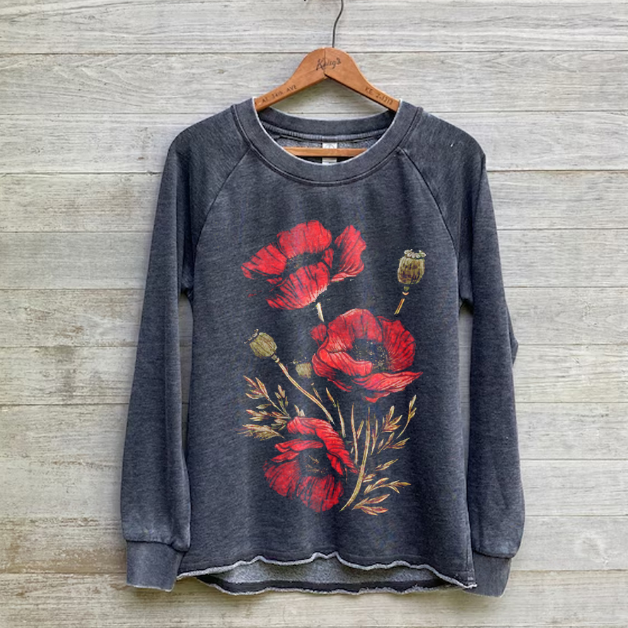 Poppies Sweatshirt-Teevibe