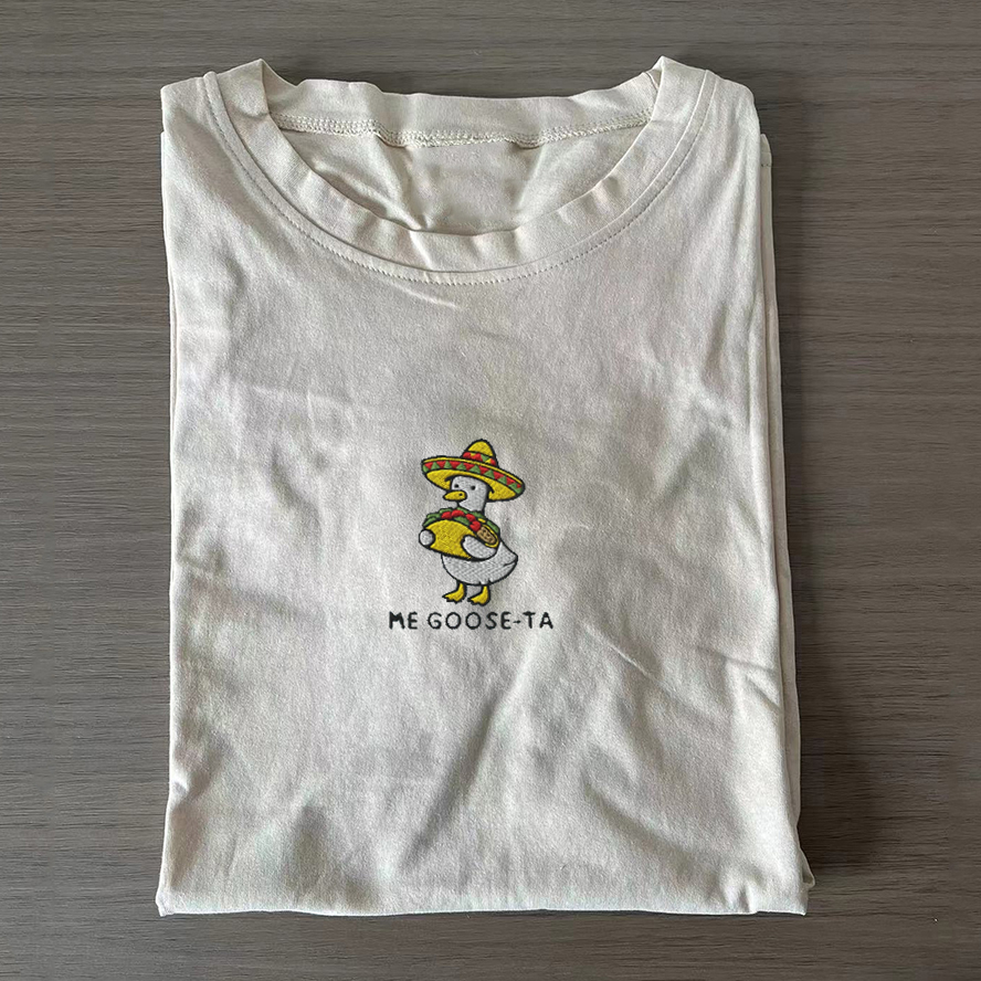 Mexican Goose Embroidered T-Shirt-Teevibe