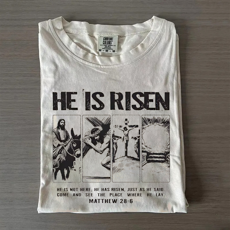 He Is Risen Christian T-shirt-Teevibe