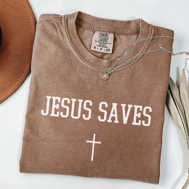 Comfort Colors Jesus Saves T-shirt-Teevibe