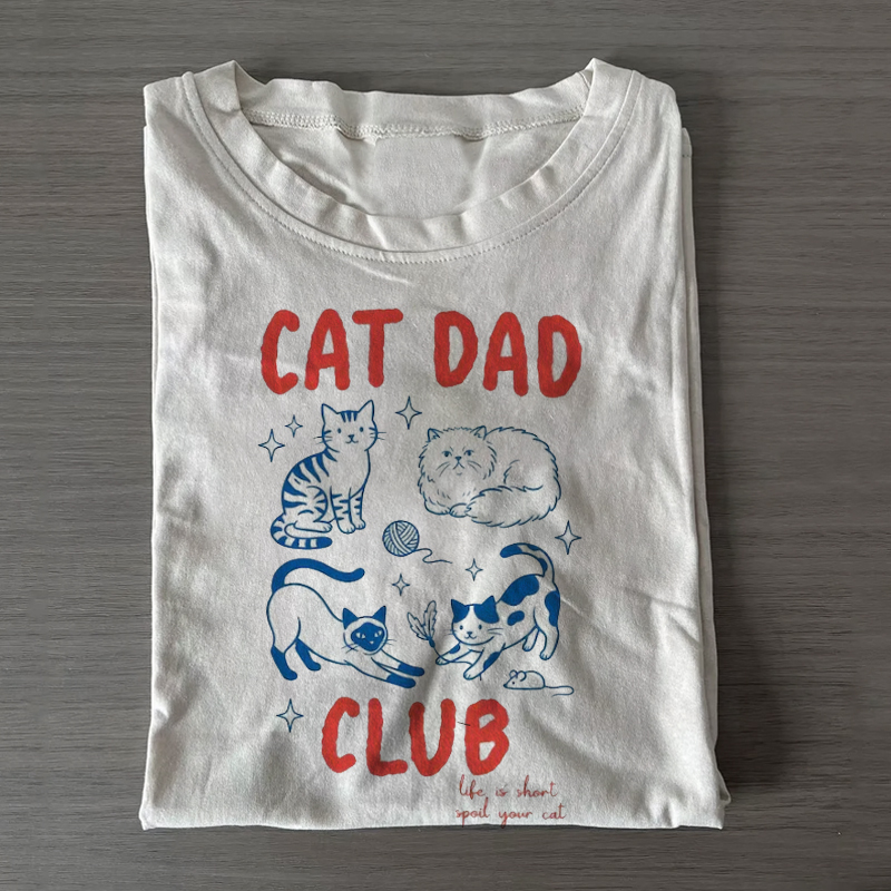 Cat Dad Club T-shirt-Teevibe