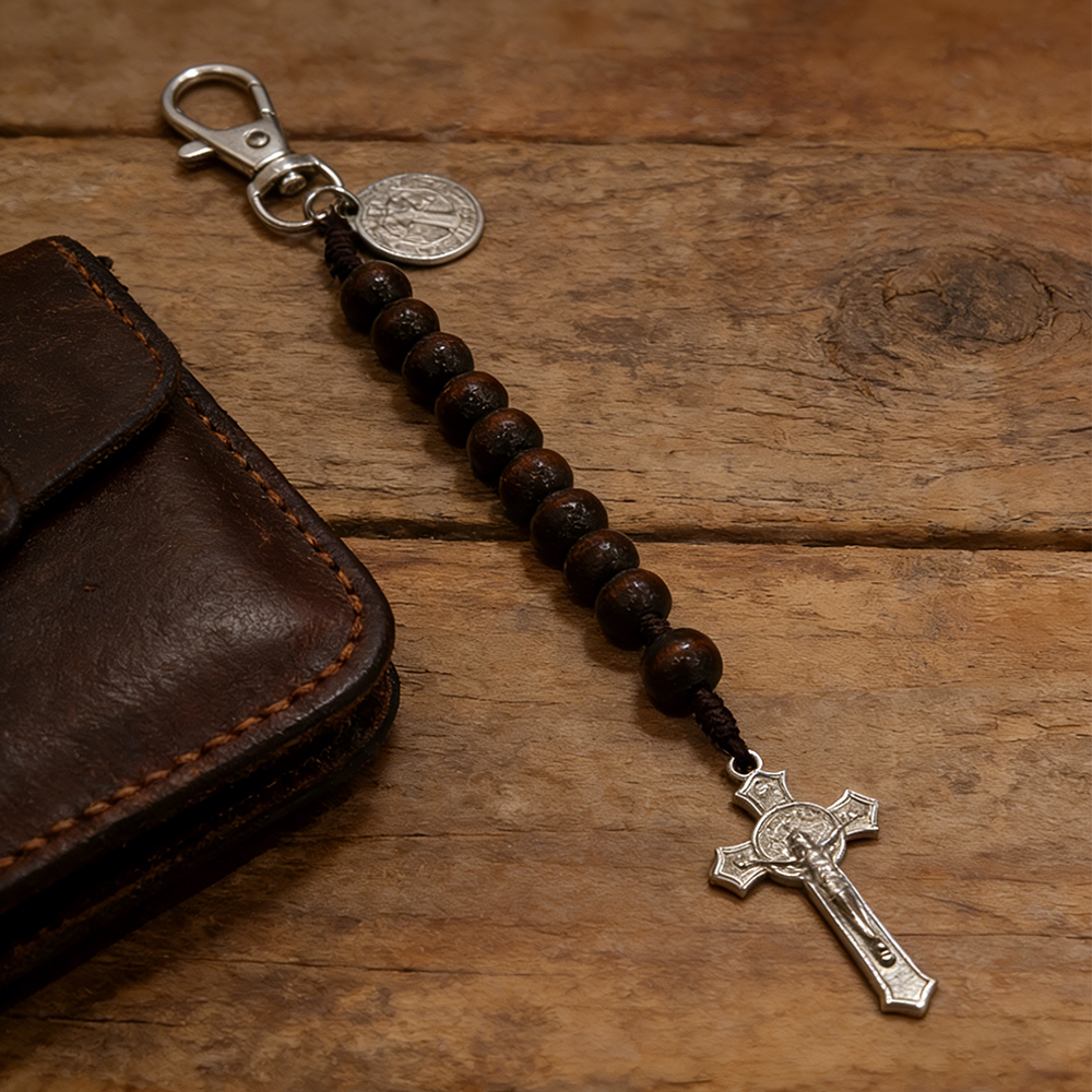 Christian Cross Rosary Keychain for Prayer and Blessing-Teevibe