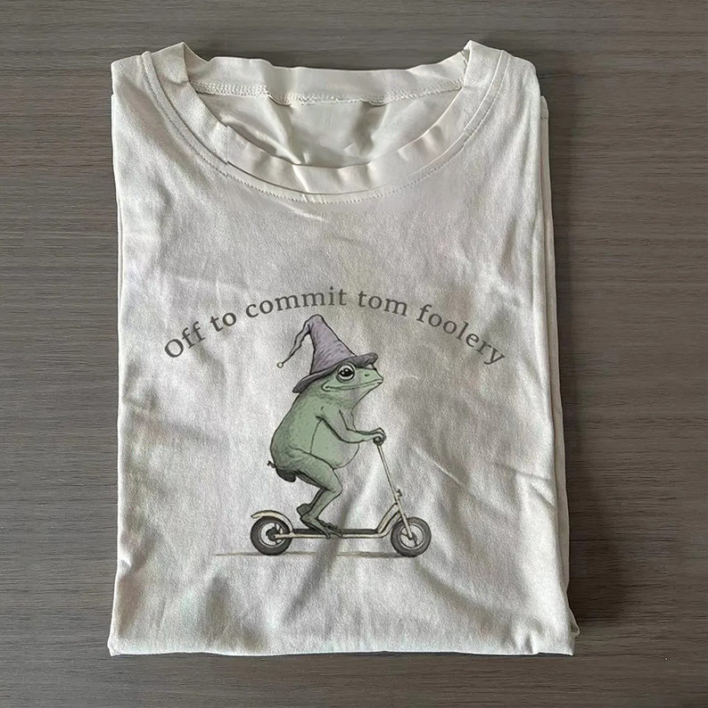 Off to Commit Tom Foolery Frog T-shirt-Teevibe