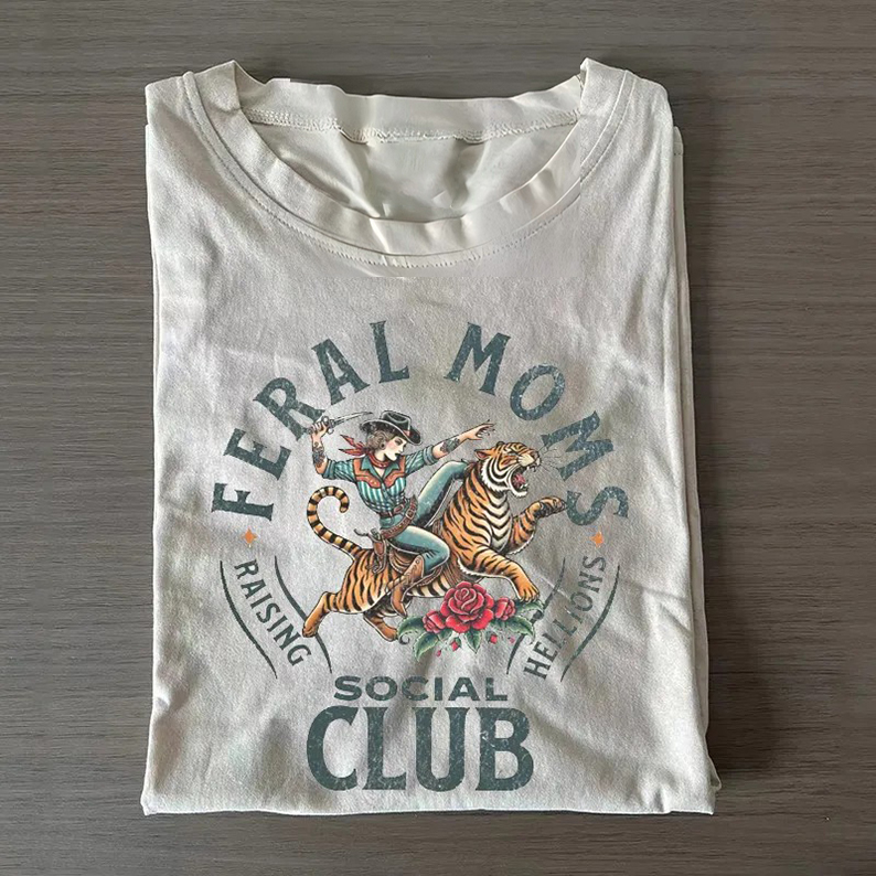 Feral Moms Social Club T-shirt-Teevibe