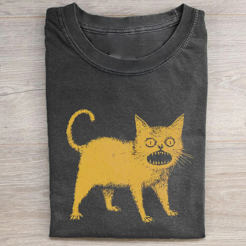 Horrible Japanese Cat T-shirt-Teevibe