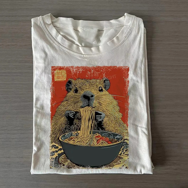 Capybara Ramen Lover T-shirt-Teevibe
