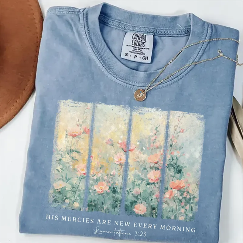 His Mercies Are New Every Morning Bible Verse T-shirt-Teevibe