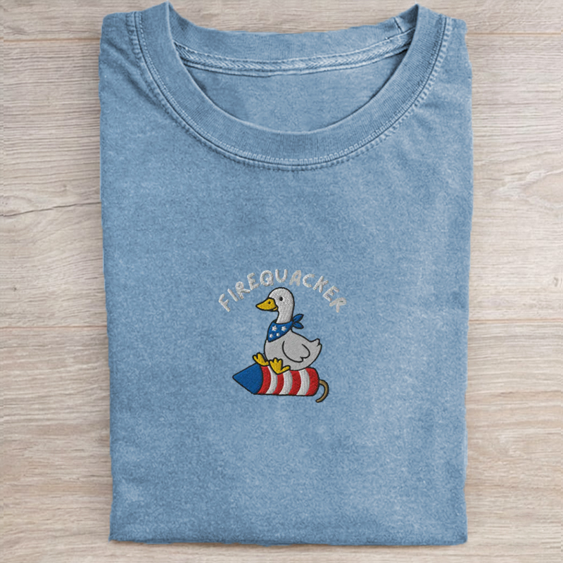 Embroidered Silly Goose T-shirt-Teevibe
