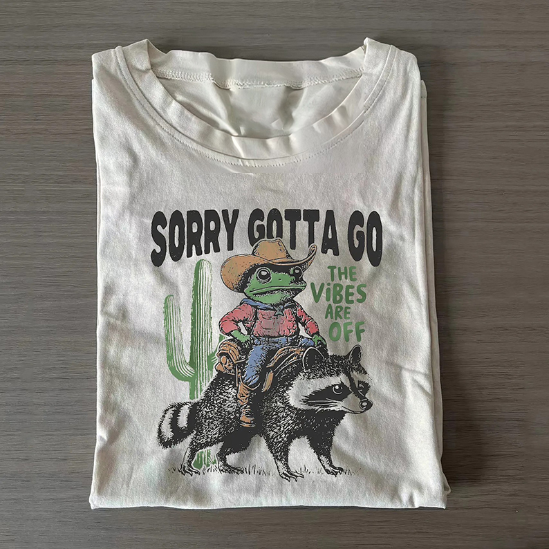 Funny Retro Vintage Frog Cowboy and Raccoon T-shirt-Teevibe
