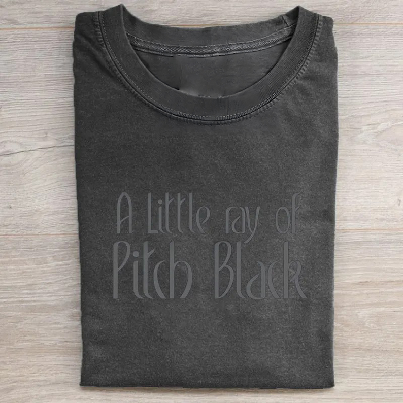 Embroidered A Little Ray of Pitch Black T-shirt-Teevibe