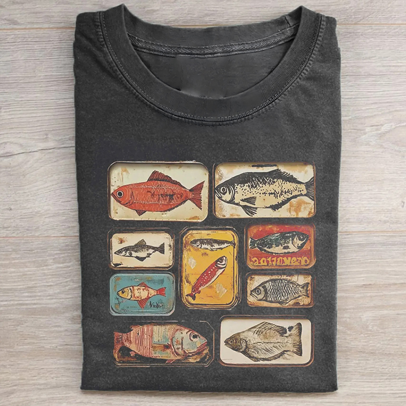 Vintage Tinned Fish Unisex T-shirt-Teevibe